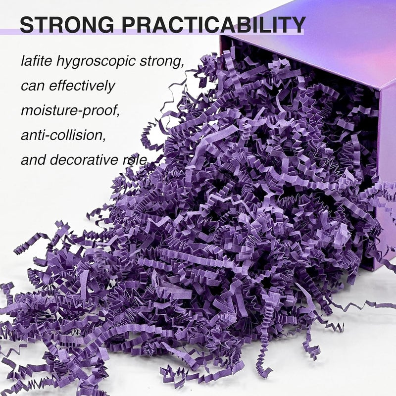 Corlcol 200g(7oz) Crinkle Paper Shredded Filler for Gift Baskets Gift Box Paper Shreds Decoration for Birthday, Weddings,Halloween, Christmas (Dark Purple) - Image 4